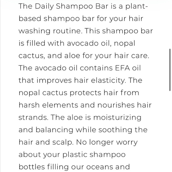 Daily Concepts Vegan Shampoo Solid Bar NIB Travel or Home Use 3.24 oz - Picture 3 of 5